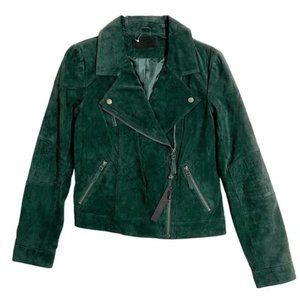 BlankNYC Green Suede Moto Jacket
